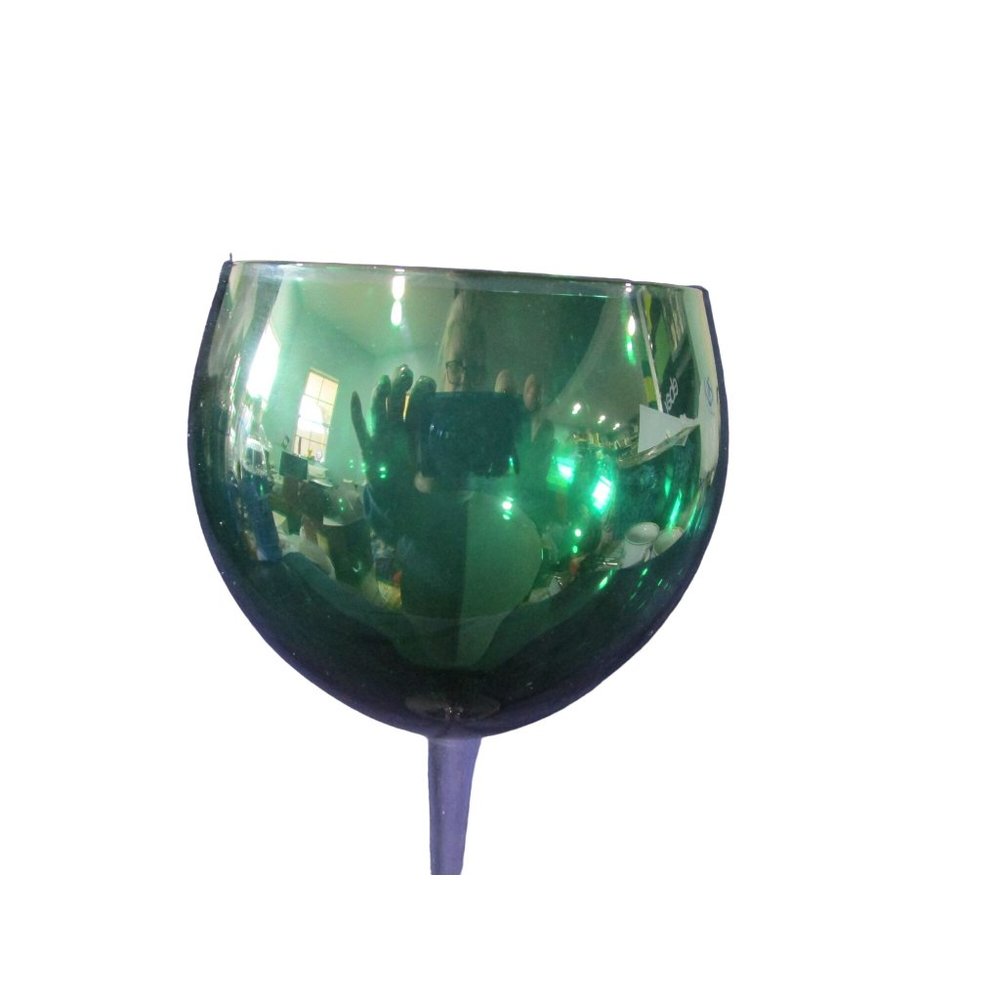 Lenox Holiday Gems Emerald Green Balloon Wine Glass Clear Stem and foot, nwt - Picture 8 of 11